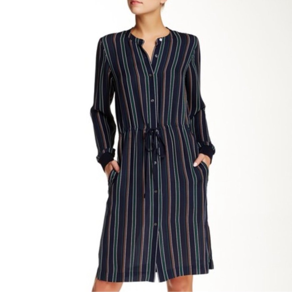 Theory Stellira Letterman Silk Dress Size S